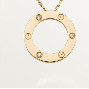 Chanel Love Necklace with 3 diamonds. Practically brand new with box and tags